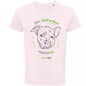 Herren Rundhals T-Shirt – Motiv "Den Unterschied machst du" – Farbe "Pale Pink" (141)