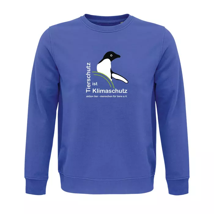Sweatshirt Rundhals – Motiv "Tierschutz ist Klimaschutz" – Farbe "Royal Blue" (241) 