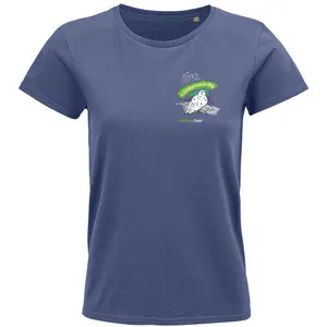Damen Rundhals T-Shirt – Motiv "Taube" – Farbe "Denim" (244)
