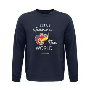 Sweatshirt Rundhals – Motiv "Chamäleon" – Farbe "French Navi" (319) 