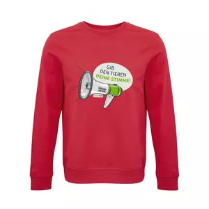 Sweatshirt Rundhals – Motiv "Megaphon" – Farbe "Rot" (145) 