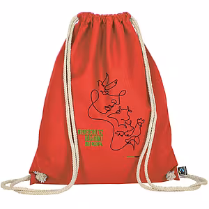 Turnbeutel – Motiv: "Tierschutz beginnt im Kopf" – Farbe: "Rot"