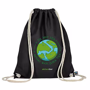 Turnbeutel – Motiv: "Weltkugel" – Farbe: "Schwarz"