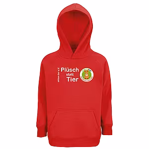 Kinder Hoodie - Motiv "Plüsch statt Tier", Farbe: Rot