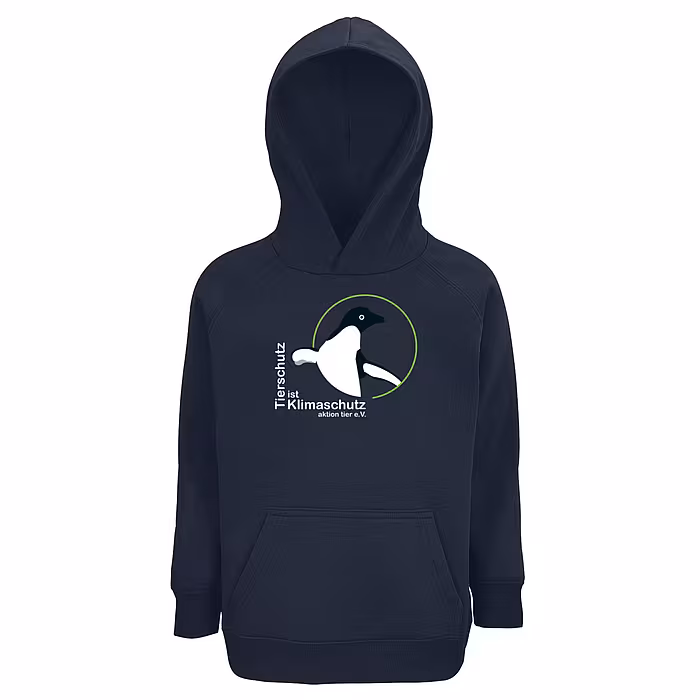 Kinder Hoodie - Motiv "Tierschutz ist Klimaschutz", Farbe: French Navy