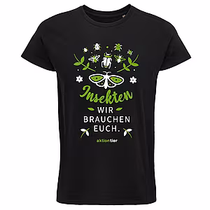 Unisex Rundhals T-Shirt – Motiv "Insekten wir brauchen euch" Schmetterling