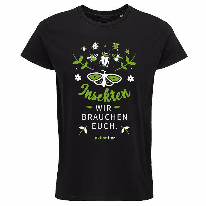Unisex Rundhals T-Shirt – Motiv "Insekten wir brauchen euch" Schmetterling