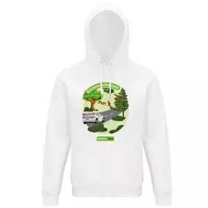 Sweatshirt mit Kapuze – Motiv "Eichhoernchenseil" – Farbe "White" (102)