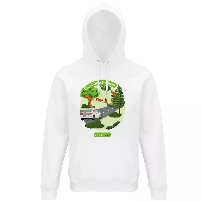 Sweatshirt mit Kapuze – Motiv "Eichhoernchenseil" – Farbe "White" (102) Sweatshirt mit Kapuze – Motiv "Eichhoernchenseil" – Farbe "White" (102)