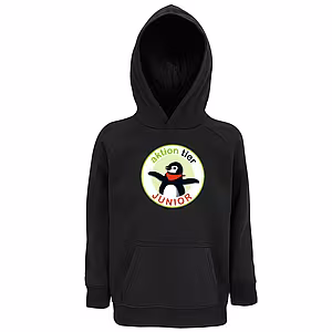 Kinder Hoodie - Motiv "Junior", Farbe: Deep Black