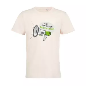 Kinder Rundhals-T-Shirt – Motiv "Megaphon" – Farbe  Creamy Pink