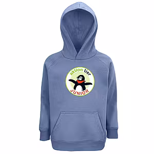 Kinder Hoodie - Motiv "Junior", Farbe: Denim
