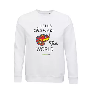 Sweatshirt Rundhals – Motiv "Chamäleon" – Farbe "White" (102) 