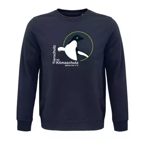 Sweatshirt Rundhals – Motiv "Tierschutz ist Klimaschutz" – Farbe "French Navy" (319) 