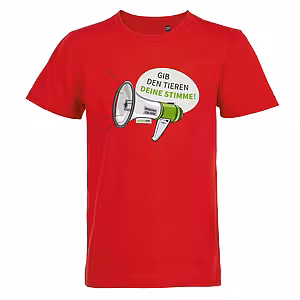 Kinder Rundhals T-Shirt - Motiv "Megaphon", Farbe: Rot