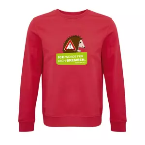 Sweatshirt Rundhals – Motiv "Igelschutz" – Farbe "Rot" (145) 