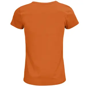 Damen Rundhals T-Shirt – Rückansicht - Farbe "Orange" (400)