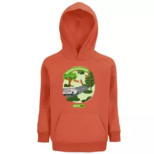 Sweatshirt mit Kapuze - Motiv "Eichhoernchenseil" - Farbe: "Burnt Orange" (403)