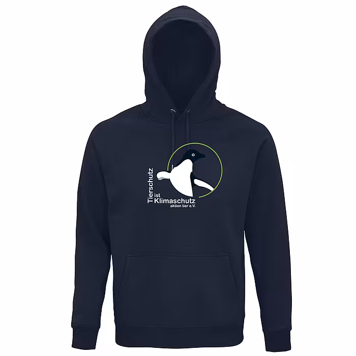Hoodie – Motiv: "Tierschutz ist Klimaschutz" - Farbe: French Navy