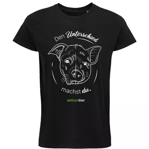 Herren Rundhals T-Shirt – Motiv "Den Unterschied machst du" – Farbe "Deep Black" (309)