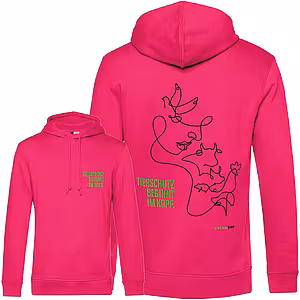 Hoodie – Motiv: "Tierschutz beginnt im Kopf" - Farbe: Magenta Pink