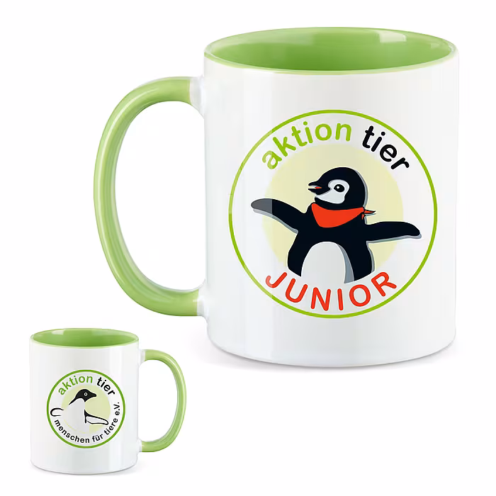 aktion tier Tasse – Motiv: "Junior" – Farbe: "Hellgrün"