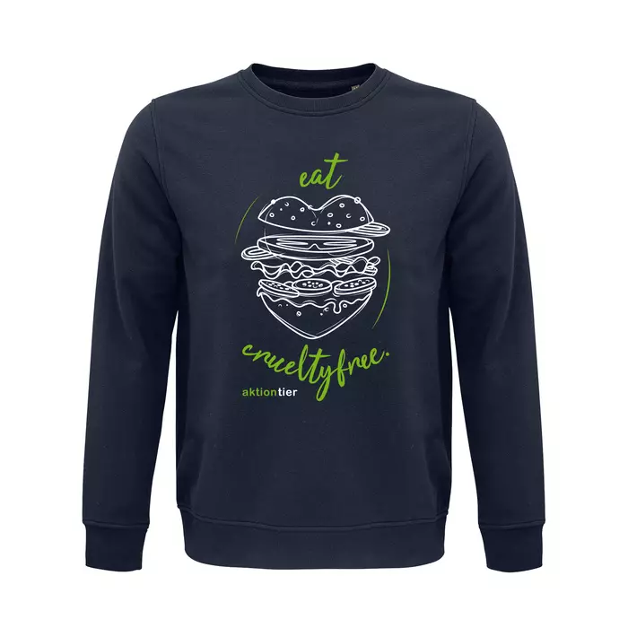 Sweatshirt Rundhals – Motiv "Eat Crueltyfree" – Farbe "French Navy" (319)  