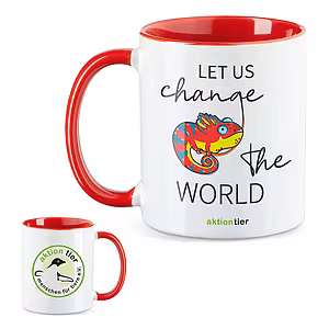 aktion tier Tasse – Motiv: "Chamäleon" – Farbe: "Rot"