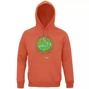 Sweatshirt mit Kapuze – Motiv "Weltkugel" – Farbe: Burnt Orange (403)