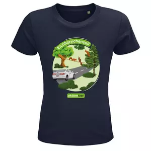 Kinder Rundhals-T-Shirt – Motiv "Eichhoernchenseil" – Farbe "French Navy"(319)