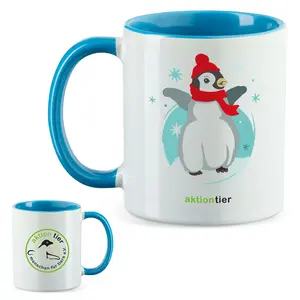 aktion tier Tasse – Motiv: "Winterpingi" – Farbe: "Hellblau"