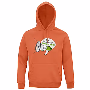 Hoodie – Motiv: "Megaphon" - Farbe: Orange