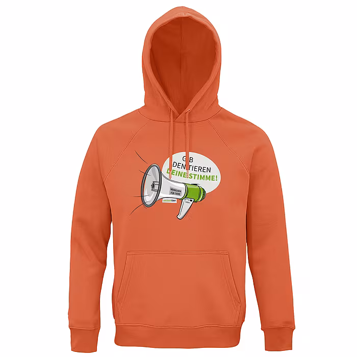 Hoodie – Motiv: "Megaphon" - Farbe: Orange