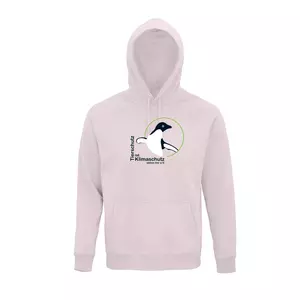  Sweatshirt mit Kapuze – Motiv "Tierschutz ist Klimaschutz" – Farbe "Pale Pink" (141) 