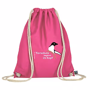 Turnbeutel – Motiv: "Tierschutz beginnt im Kopf" – Farbe: "Pink"