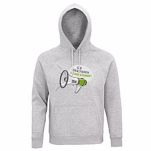 Hoodie – Motiv: "Megaphon" - Farbe: Grey Melange