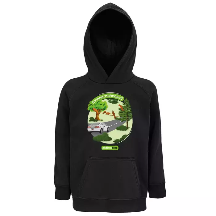 Sweatshirt mit Kapuze - Motiv "Eichhoernchenseil" - Farbe: "Black" (312) Sweatshirt mit Kapuze - Motiv "Eichhoernchenseil" - Farbe: "Black" (312)