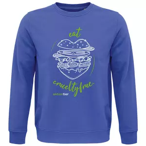 Sweatshirt Rundhals – Motiv "Eat Crueltyfree" – Farbe "Royal Blue" (241) 