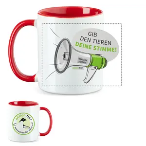 aktion tier Tasse – Motiv: "Megaphon" – Farbe: "Rot"