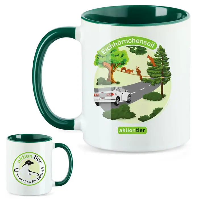 aktion tier Tasse – Motiv: "Eichhoernchenseil" – Farbe: "Dunkelgrün" aktion tier Tasse – Motiv: "Eichhoernchenseil" – Farbe: "Dunkelgrün"