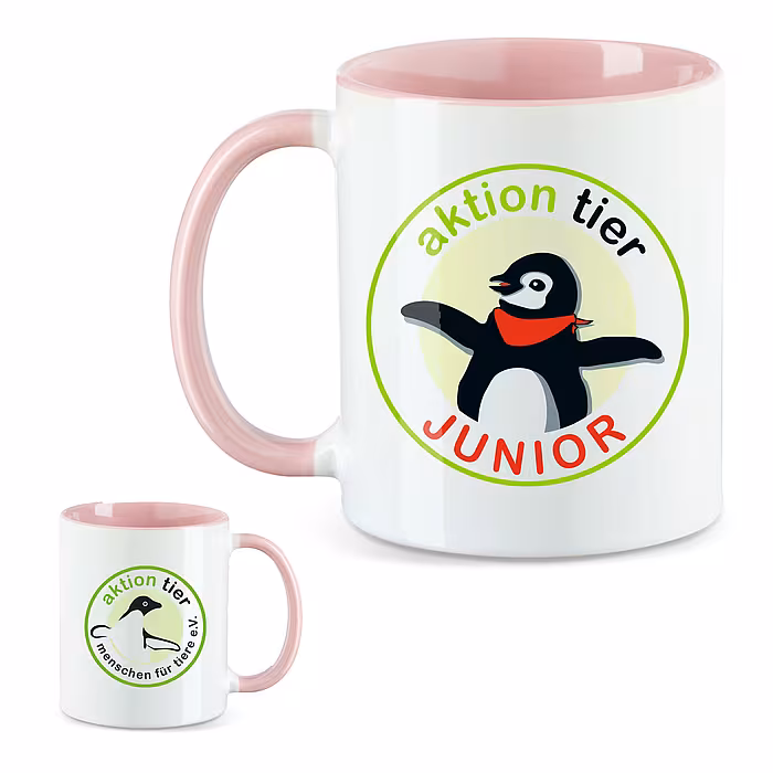 aktion tier Tasse – Motiv: "Junior" – Farbe: "Rosa"