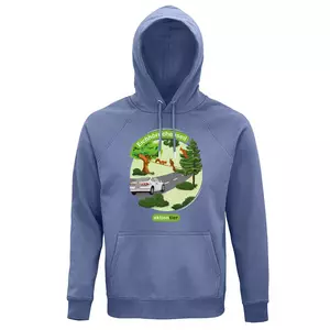 Sweatshirt mit Kapuze – Motiv "Eichhoernchenseil" – Farbe "Blue" (205)