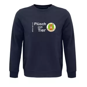Sweatshirt Rundhals – Motiv "Plüsch statt Tier" – Farbe "French Navy" (319)