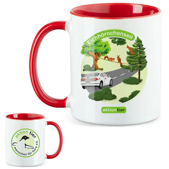 aktion tier Tasse – Motiv: "Eichhoernchenseil" – Farbe: "rot" aktion tier Tasse – Motiv: "Eichhoernchenseil" – Farbe: "rot"