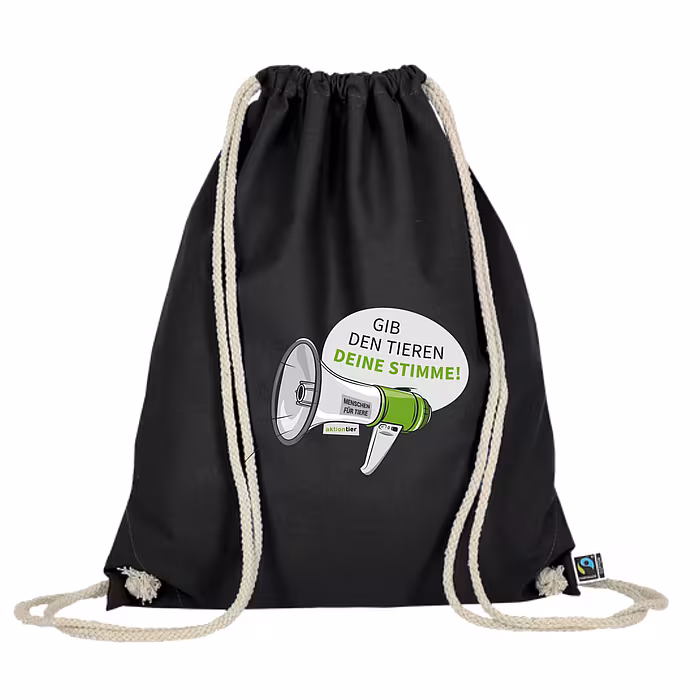 Turnbeutel – Motiv: "Megaphon" – Farbe: "Schwarz"