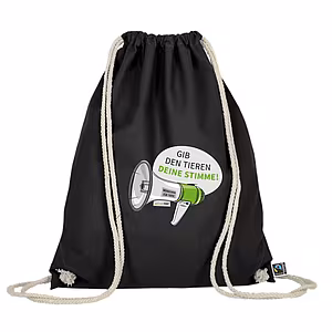 Turnbeutel – Motiv: "Megaphon" – Farbe: "Schwarz"