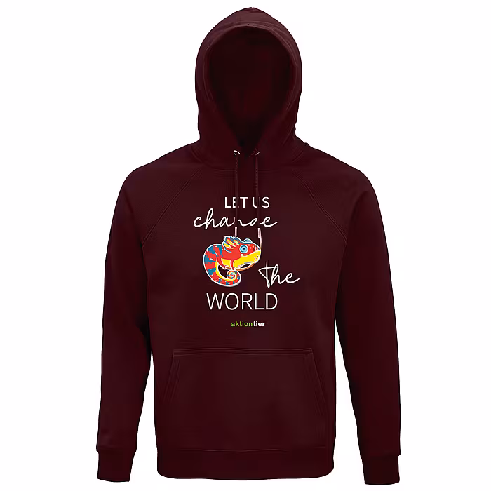 Hoodie – Motiv: "Chamäleon" - Farbe: Burgunder