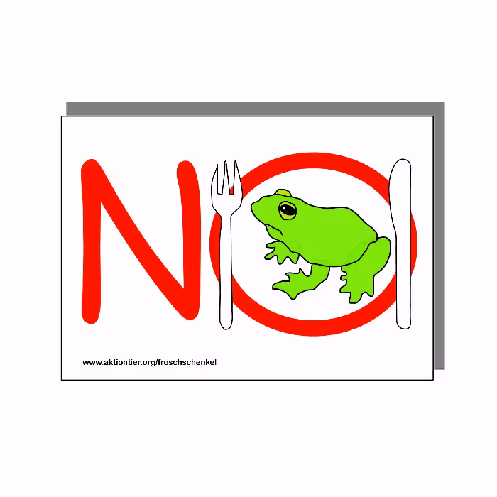 Postkarte "Froschschenkel - nein danke!"