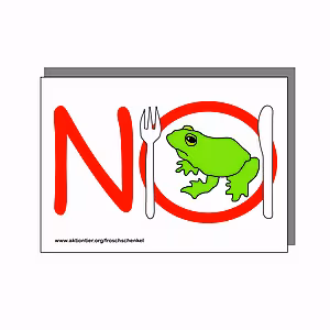 Postkarte "Froschschenkel - nein danke!"
