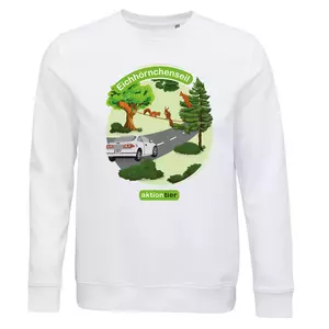 Sweatshirt Rundhals – Motiv "Eichhoernchenseil" – Farbe "White" (102) 